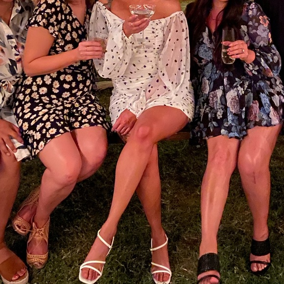 ASOS DESIGN ruched bodycon mini dress with balloon sleeves in polka dot size 10 - Picture 7 of 9